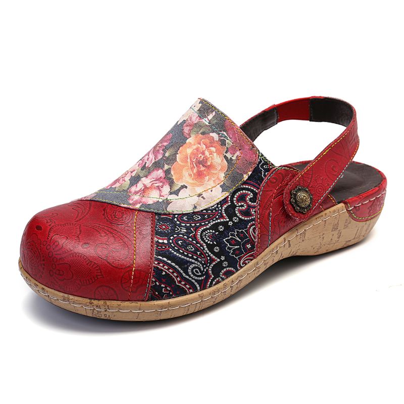 Kvinder Super Bloom Blomster Splejsning Retro Mønster Syning Slip On Flats