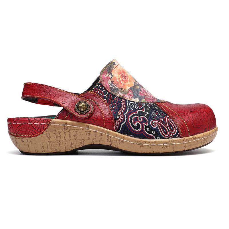 Kvinder Super Bloom Blomster Splejsning Retro Mønster Syning Slip On Flats