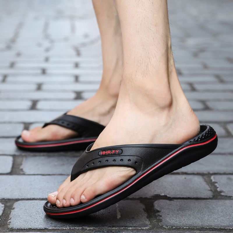 Mænd Åndbar Letvægts Blød Bund Solid Beach Flip Flops Casual Hjemmesko