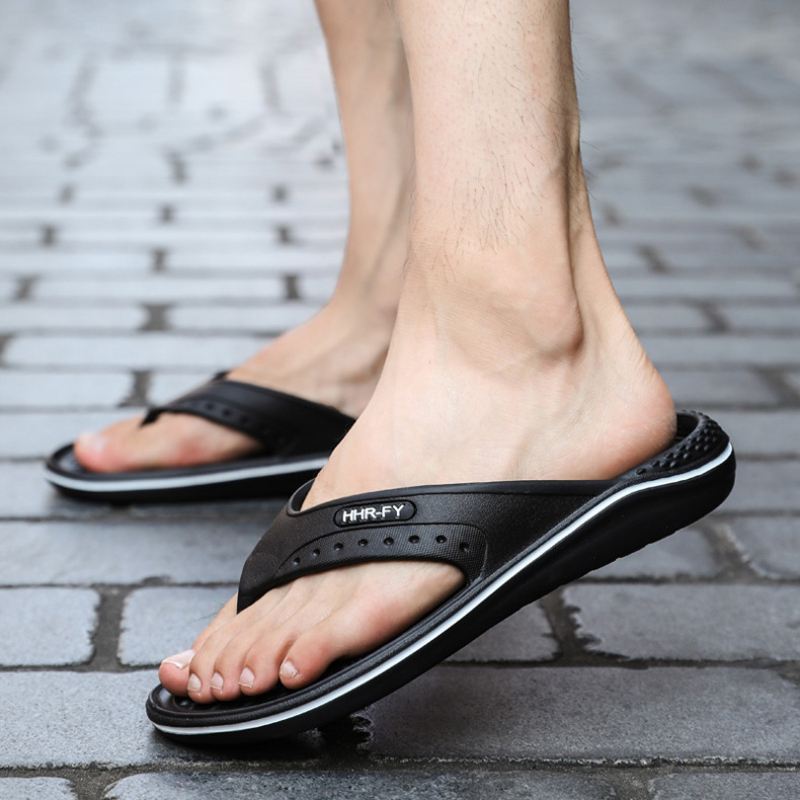 Mænd Åndbar Letvægts Blød Bund Solid Beach Flip Flops Casual Hjemmesko