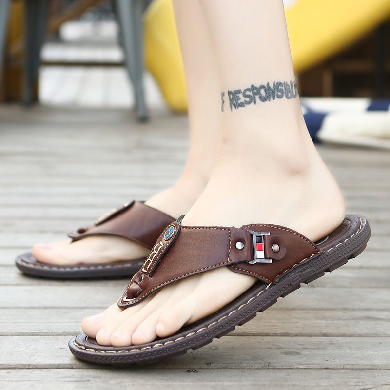 Mænd Blød Sål Skridsikre Solide Flip Flops Casual Hjemmesko