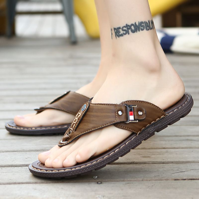 Mænd Blød Sål Skridsikre Solide Flip Flops Casual Hjemmesko