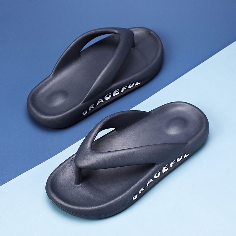 Mænd Letvægts Blød Sål Ren Farve Indendørs Flip Flops Casual Platform Hjemmesko