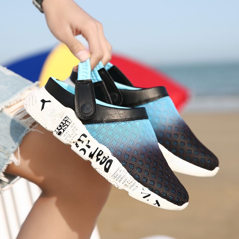 Mænd Mesh Non Slip Two Ways Blød Sål Farverige Casual Beach Hjemmesko