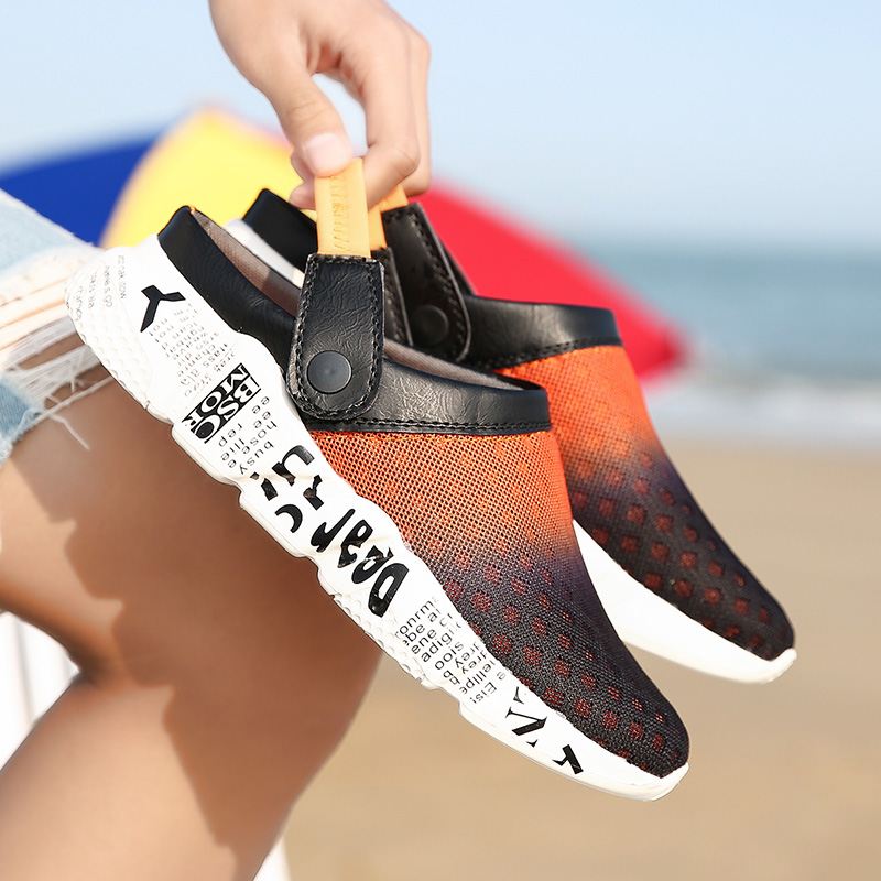 Mænd Mesh Non Slip Two Ways Blød Sål Farverige Casual Beach Hjemmesko