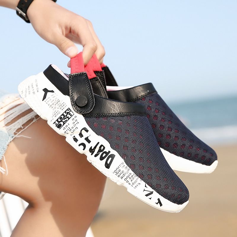 Mænd Mesh Non Slip Two Ways Blød Sål Farverige Casual Beach Hjemmesko