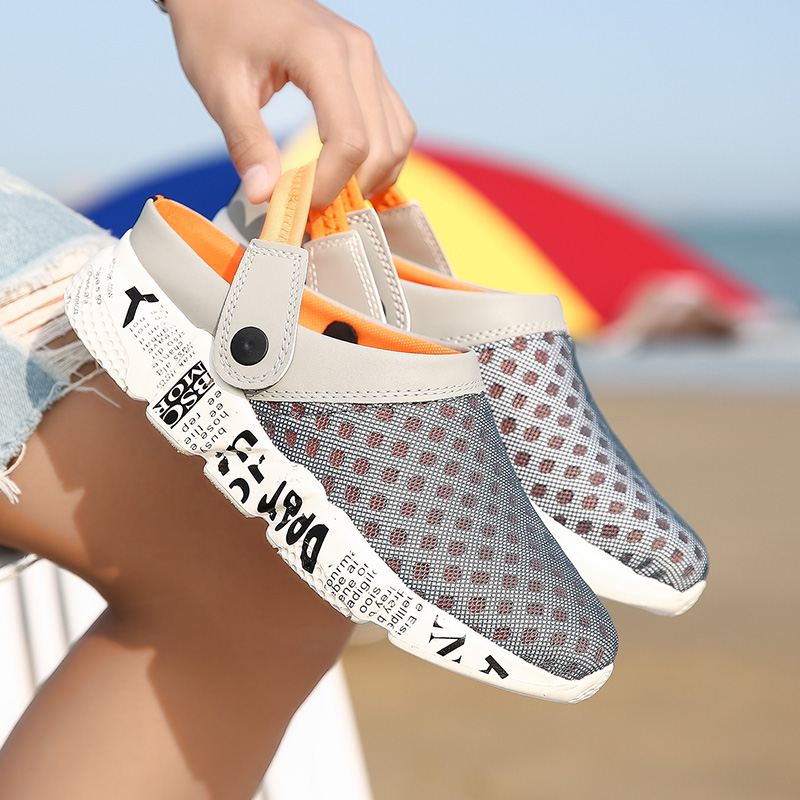 Mænd Mesh Non Slip Two Ways Blød Sål Farverige Casual Beach Hjemmesko