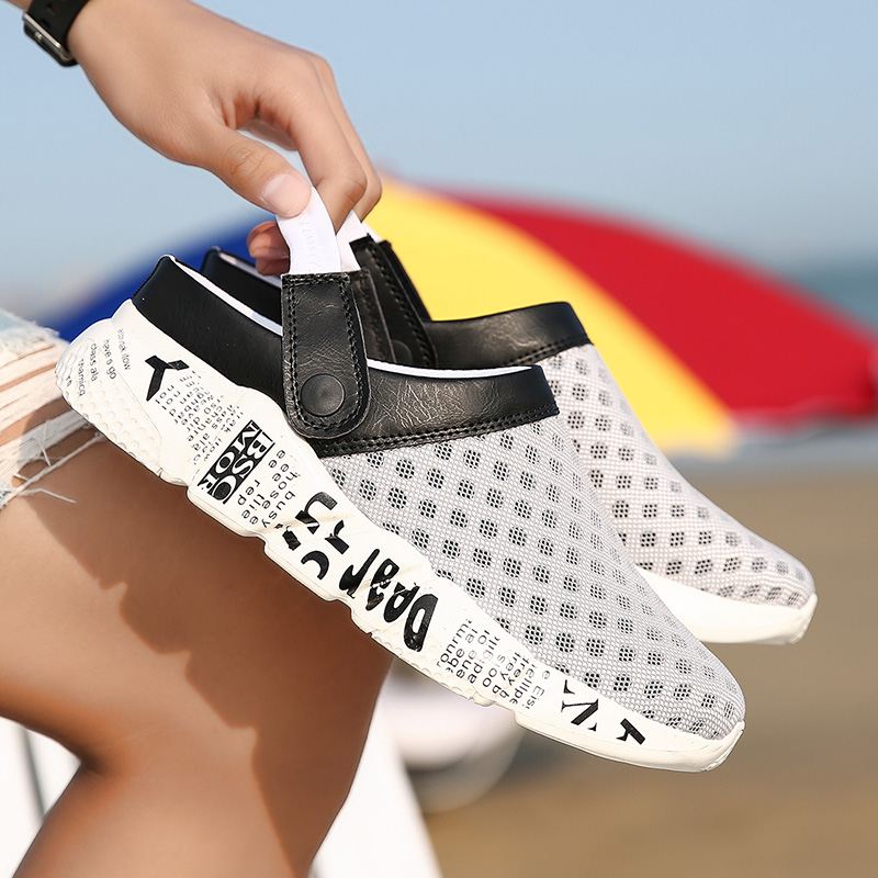 Mænd Mesh Non Slip Two Ways Blød Sål Farverige Casual Beach Hjemmesko