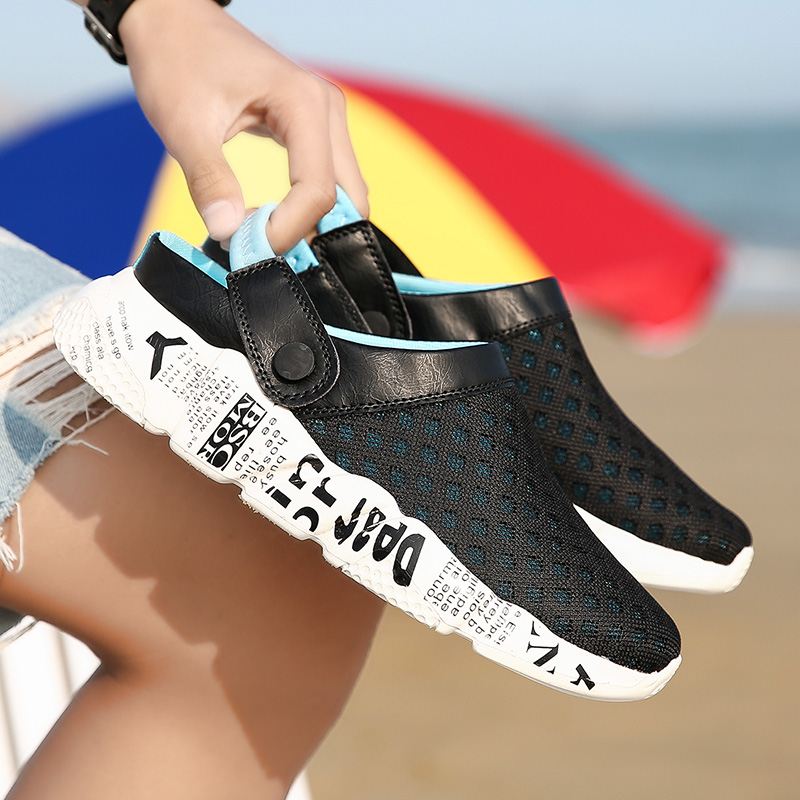 Mænd Mesh Non Slip Two Ways Blød Sål Farverige Casual Beach Hjemmesko