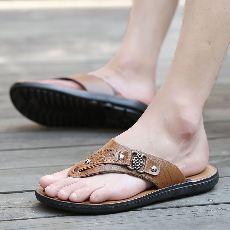 Mænd Microfiber Åndbar Blød Bund Clip Toe Casual Beach Hjemmesko