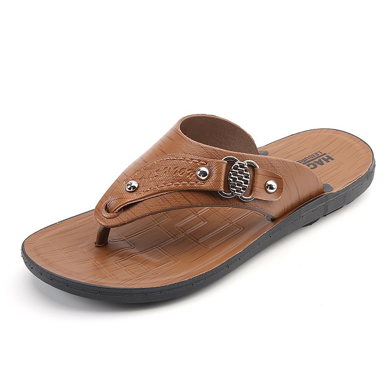 Mænd Microfiber Åndbar Blød Bund Clip Toe Casual Beach Hjemmesko