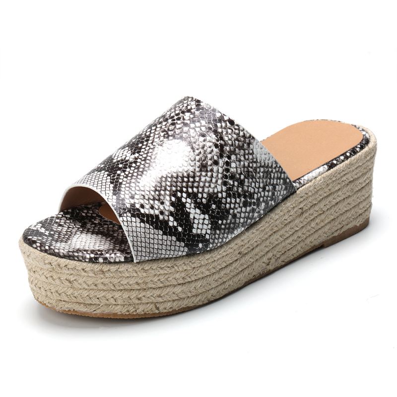 Serpentine Soft Komfortable Runde Toe Wedge Hjemmesko