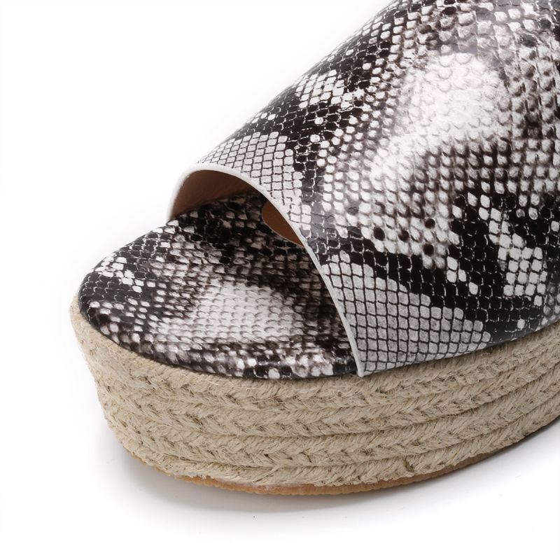 Serpentine Soft Komfortable Runde Toe Wedge Hjemmesko