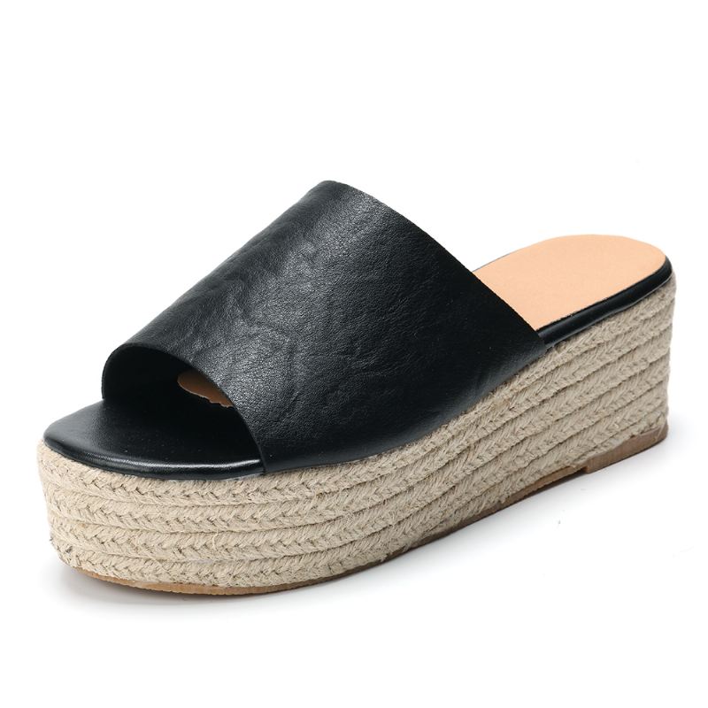 Serpentine Soft Komfortable Runde Toe Wedge Hjemmesko