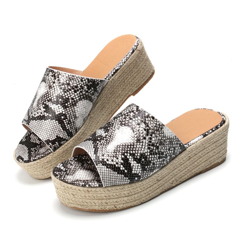 Serpentine Soft Komfortable Runde Toe Wedge Hjemmesko