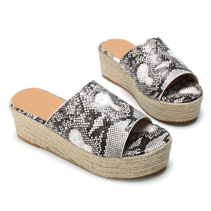 Serpentine Soft Komfortable Runde Toe Wedge Hjemmesko