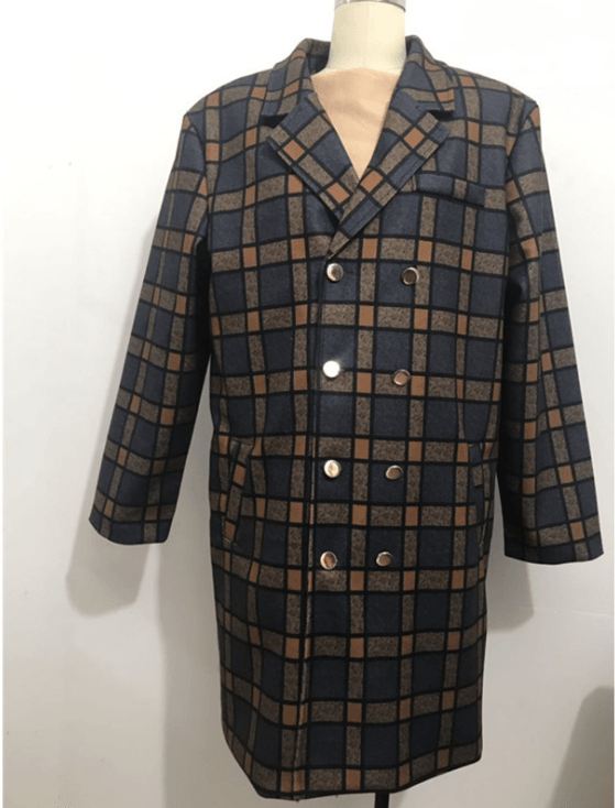 Lang Ulden Vindfrakke Til Mænd 2020 Houndstooth-jakke Til Mænd Trench Coat