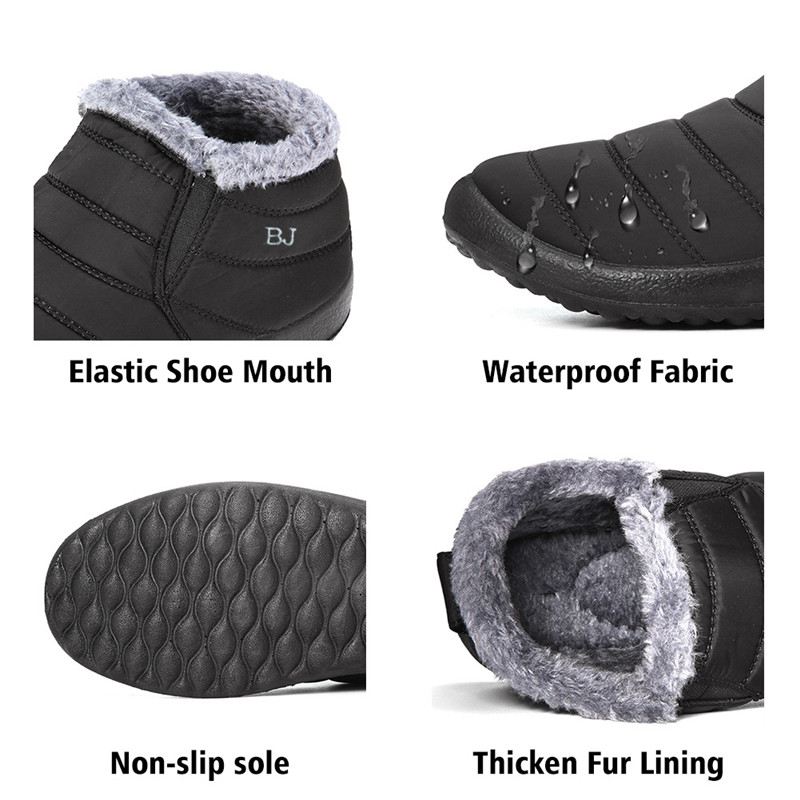 Bj Shoes Warm Wool Foring Flad Ankel Snestøvler Til Kvinder