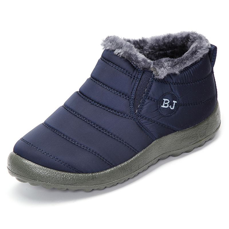 Bj Shoes Warm Wool Foring Flad Ankel Snestøvler Til Kvinder