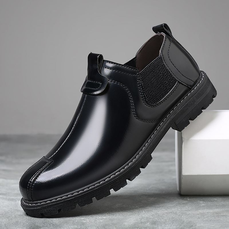 Mænd Åndbar Rund Tå Blød Sål England Style Slip On Casual Chelsea Boots