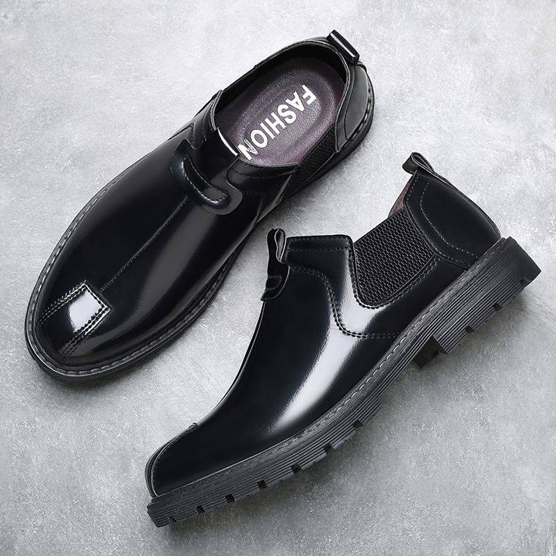 Mænd Åndbar Rund Tå Blød Sål England Style Slip On Casual Chelsea Boots