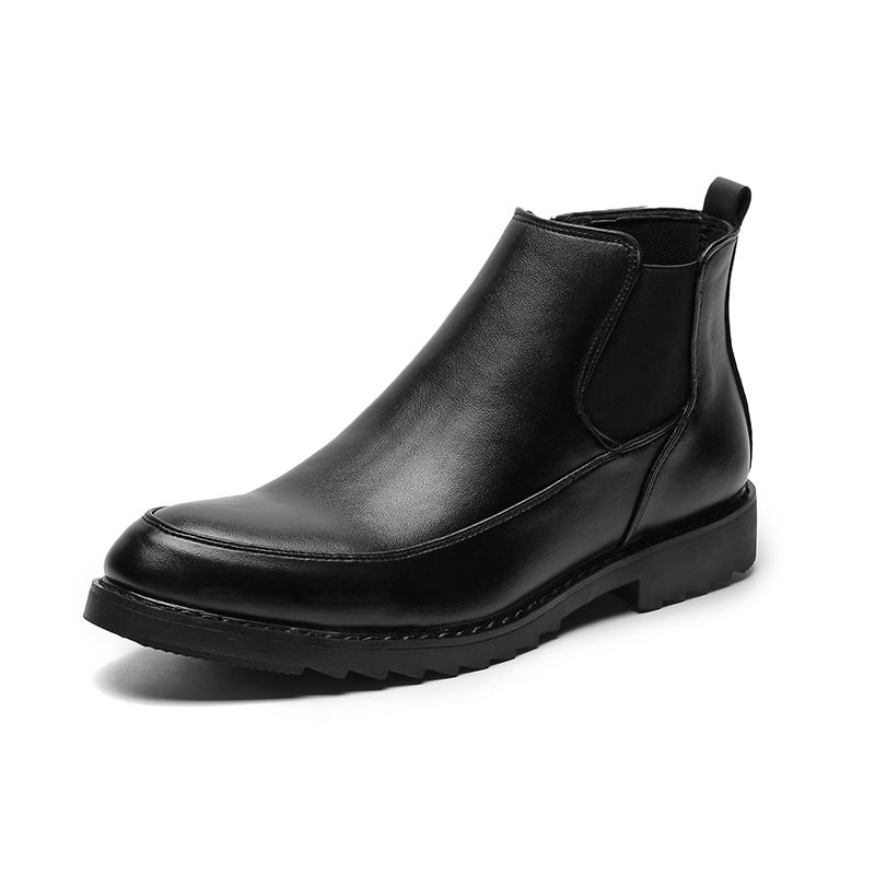 Mænd Læder Pointy Toe Chelsea Soft Sole Lynlås Trendy Casual Boots