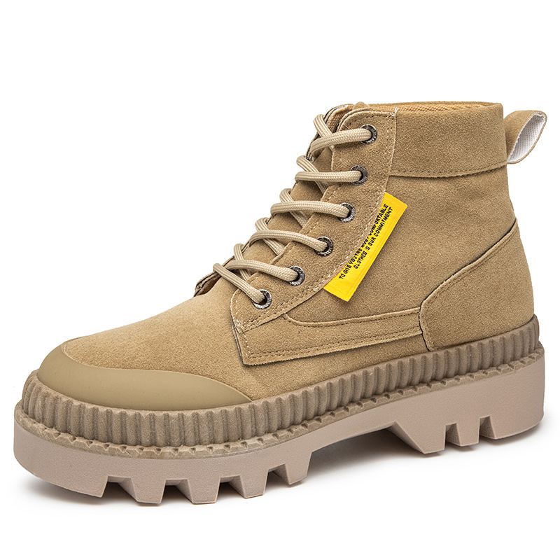 Mænd Stilfuld Retro Wide Fit Rund Tå Casual Platform Tooling Boots