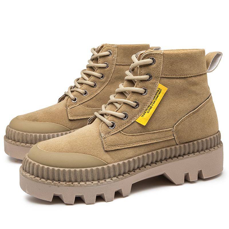 Mænd Stilfuld Retro Wide Fit Rund Tå Casual Platform Tooling Boots