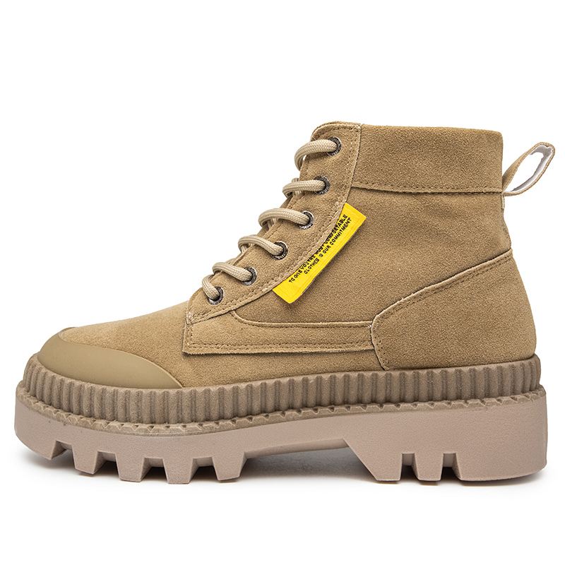 Mænd Stilfuld Retro Wide Fit Rund Tå Casual Platform Tooling Boots