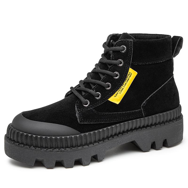 Mænd Stilfuld Retro Wide Fit Rund Tå Casual Platform Tooling Boots