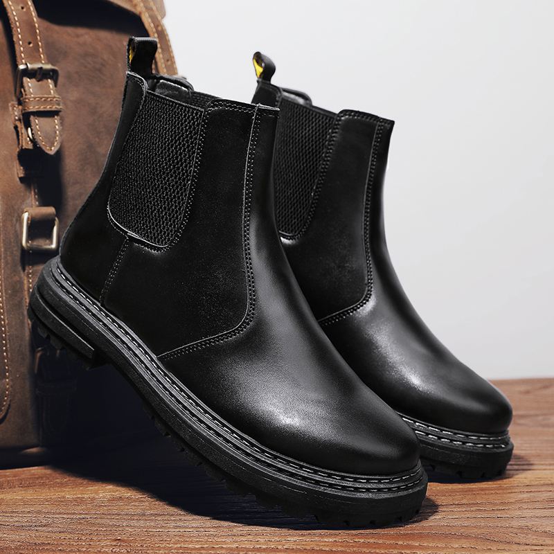 Mænd Syning Elastikbånd Pure Color Brief Casual Chelsea Boots