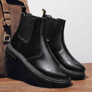 Mænd Syning Elastikbånd Pure Color Brief Casual Chelsea Boots