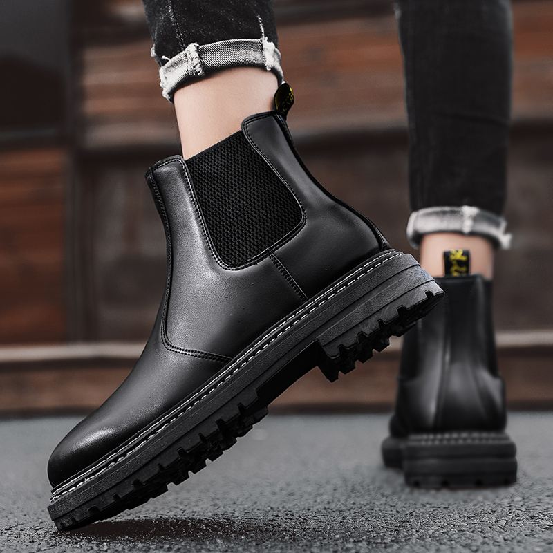 Mænd Syning Elastikbånd Pure Color Brief Casual Chelsea Boots