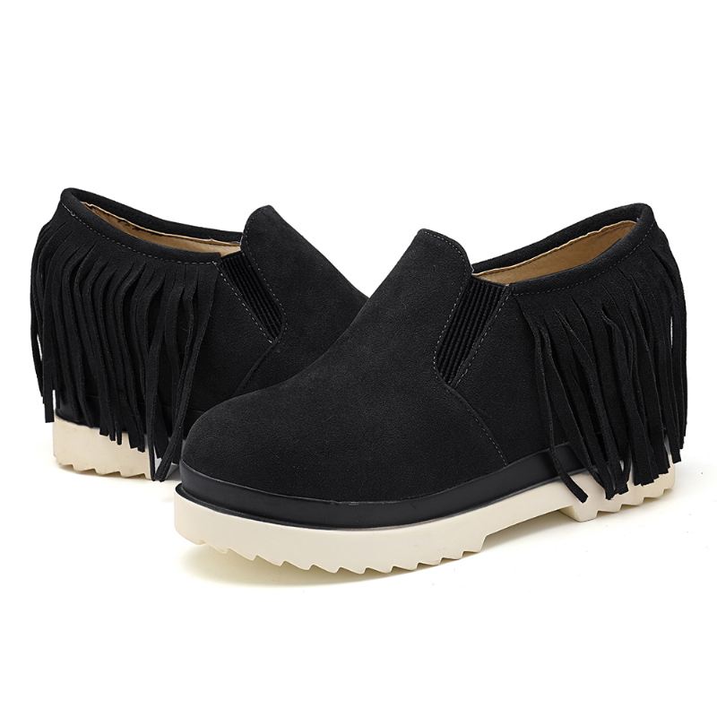 Tassel Slip On Wedges Platform Komfortable Ankelstøvler