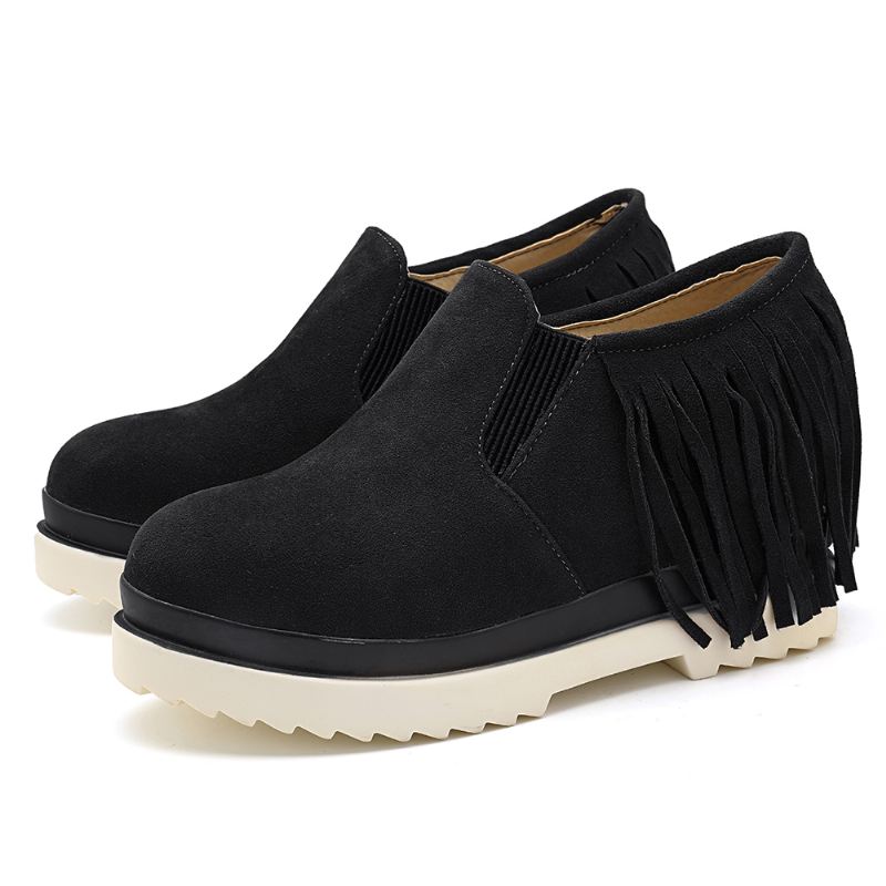 Tassel Slip On Wedges Platform Komfortable Ankelstøvler