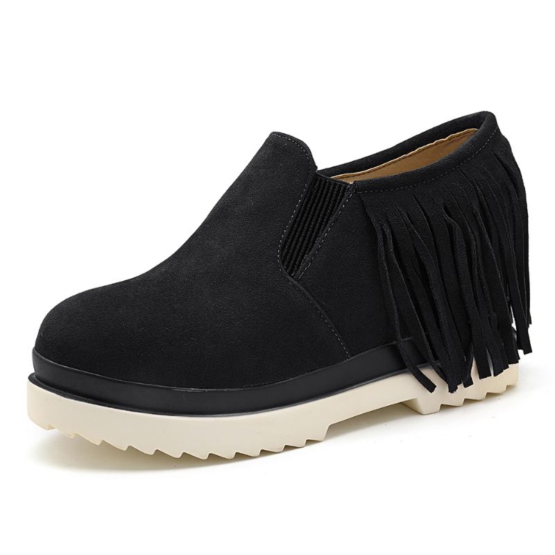 Tassel Slip On Wedges Platform Komfortable Ankelstøvler