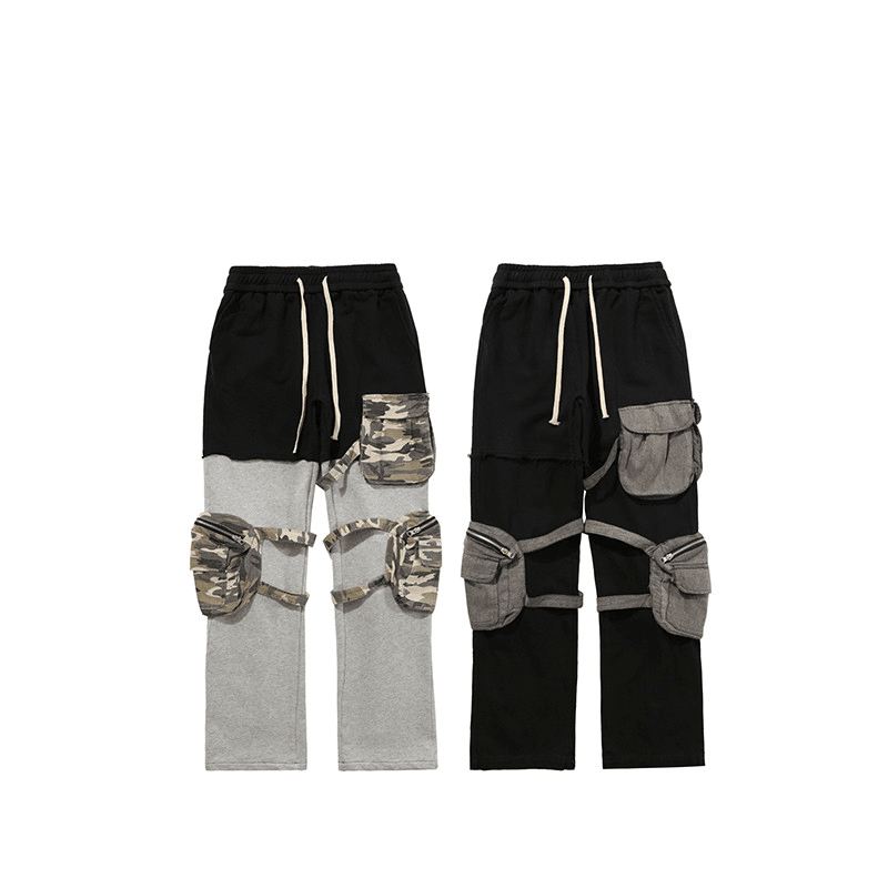 Amerikansk High Street Stitching Camouflage Tre-dimensional Multi-pocket Pant