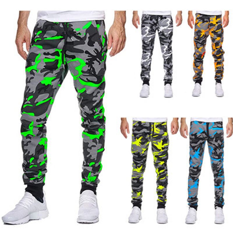 Casual Camouflage Mid-talje High-stretch Med Tryk Stretch Sports Joggingbukser