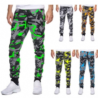 Casual Camouflage Mid-talje High-stretch Med Tryk Stretch Sports Joggingbukser