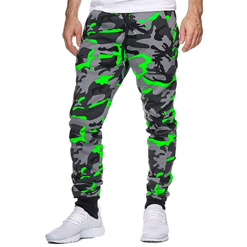 Casual Camouflage Mid-talje High-stretch Med Tryk Stretch Sports Joggingbukser