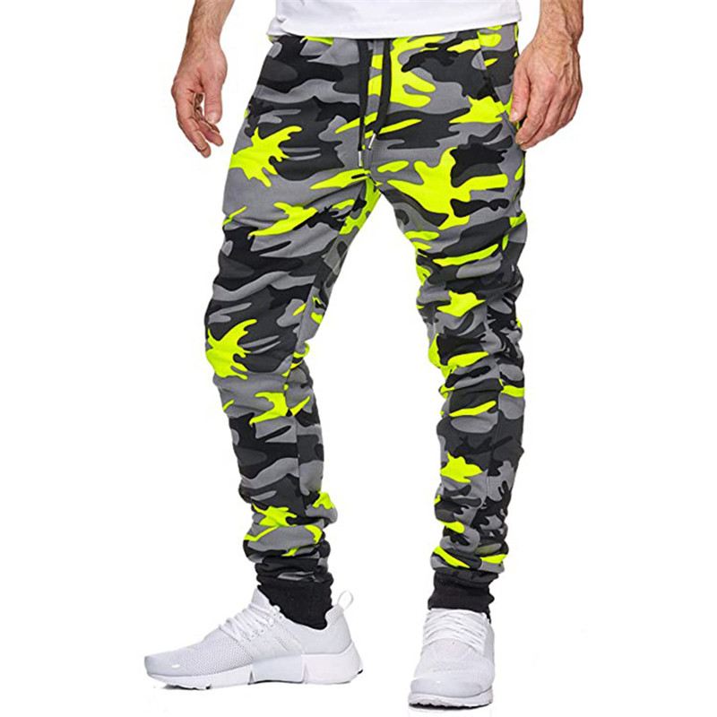 Casual Camouflage Mid-talje High-stretch Med Tryk Stretch Sports Joggingbukser