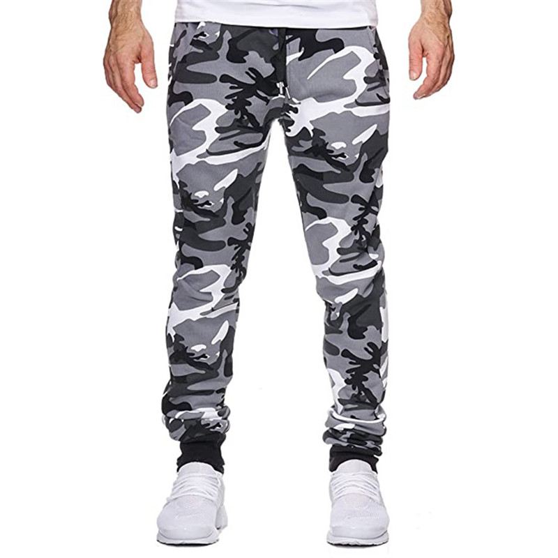 Casual Camouflage Mid-talje High-stretch Med Tryk Stretch Sports Joggingbukser