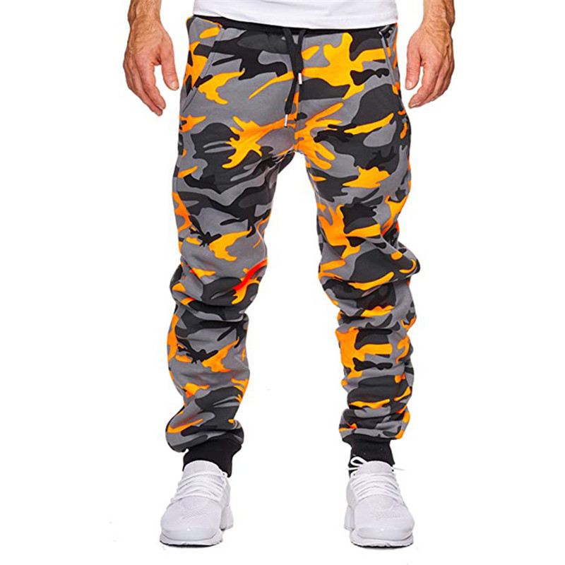 Casual Camouflage Mid-talje High-stretch Med Tryk Stretch Sports Joggingbukser