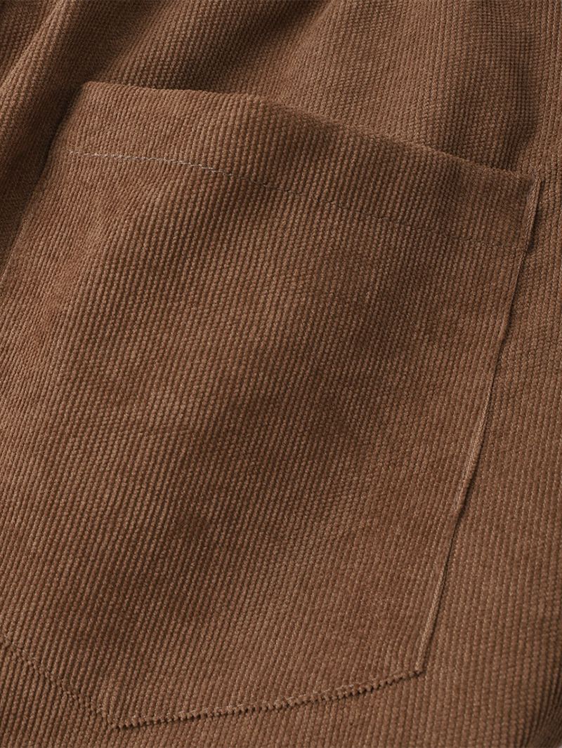 Corduroy Herre Side Stripe Pocket Snøre Beam Feet Casual Bukser