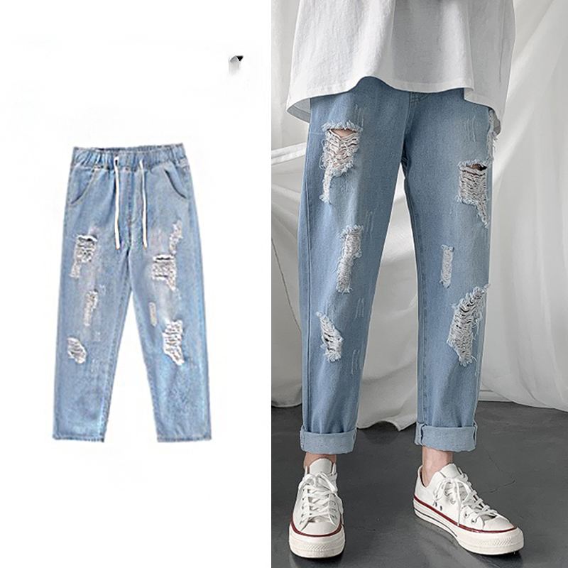 Fede Japanske Vintage Vaskede Jeans Til Mænd Store Løse Gademodemærker Forår Og Efterår Ungdomsoveralls Leggings