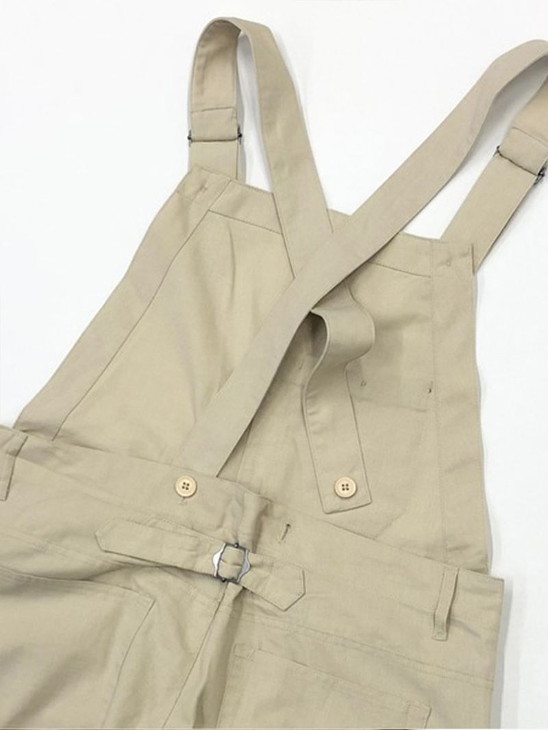 Herre 100% Bomuld Loose Pocket Jumpsuit Overalls One Pants