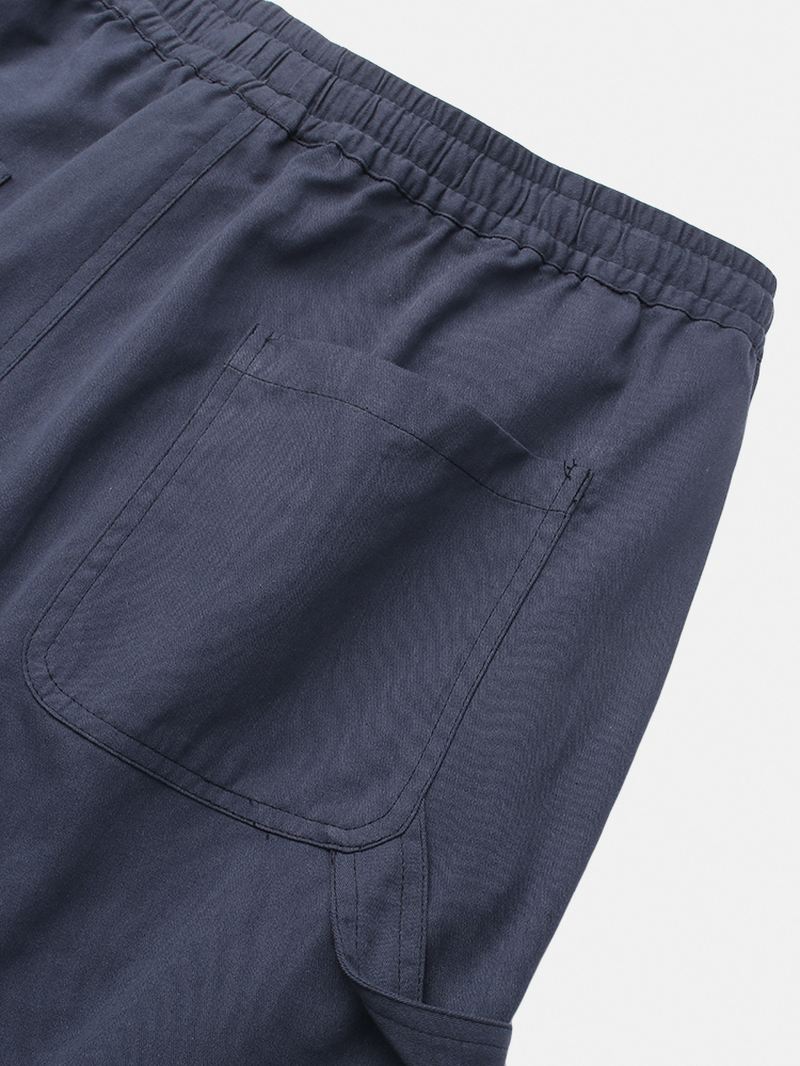 Herre 100% Bomuld Multi-pocket Snøre Navy Joggerbukser