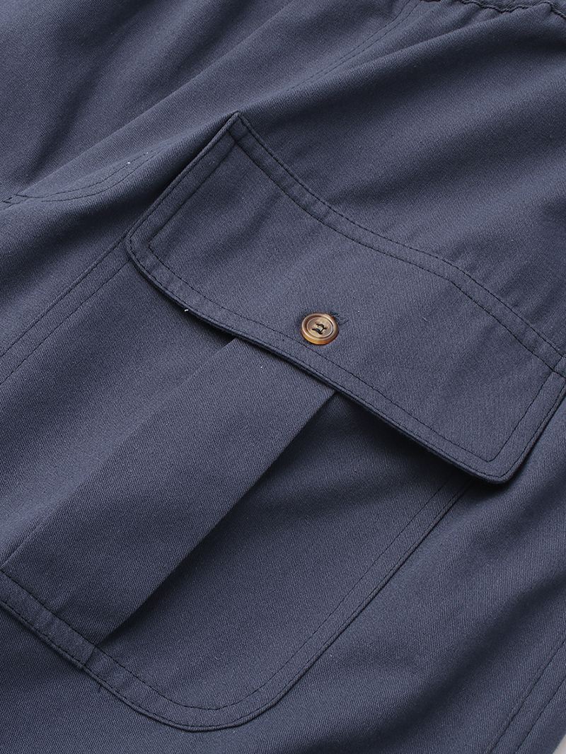 Herre 100% Bomuld Multi-pocket Snøre Navy Joggerbukser