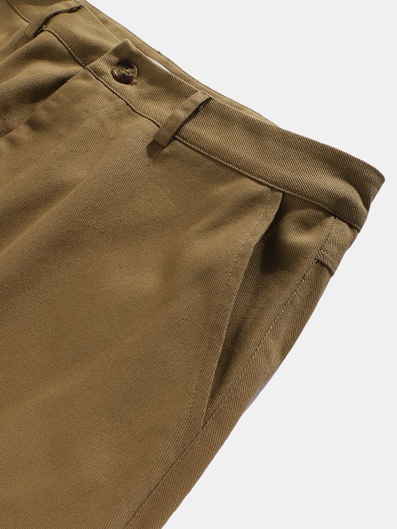 Herre 100% Bomuld Solid Lynlås Flue Casual Elastiske Manchet Cargo Bukser