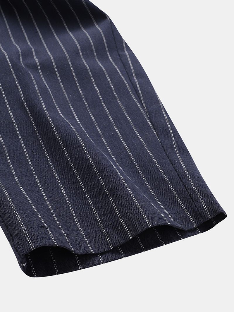 Herre 100% Bomuld Stripe Snøre Fit Casual Bukser